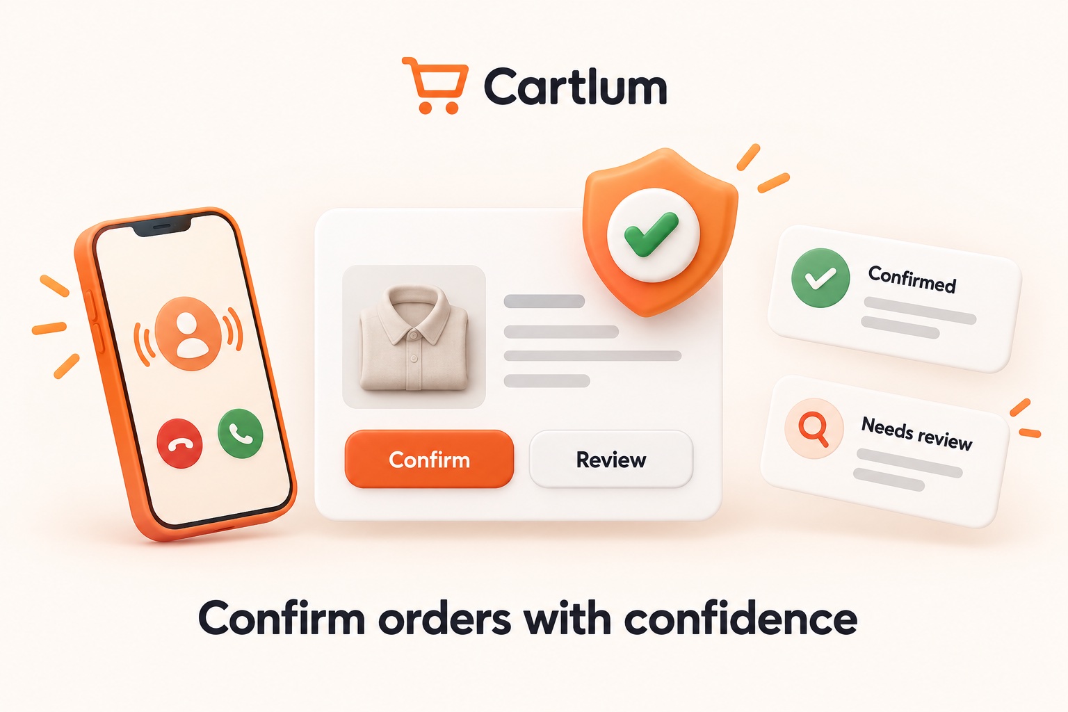 Confirm the order before the next step.